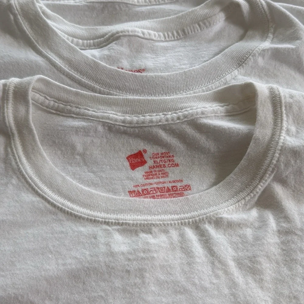 Like New - 5 XL Hanes white undershirts - Picture 2 of 2